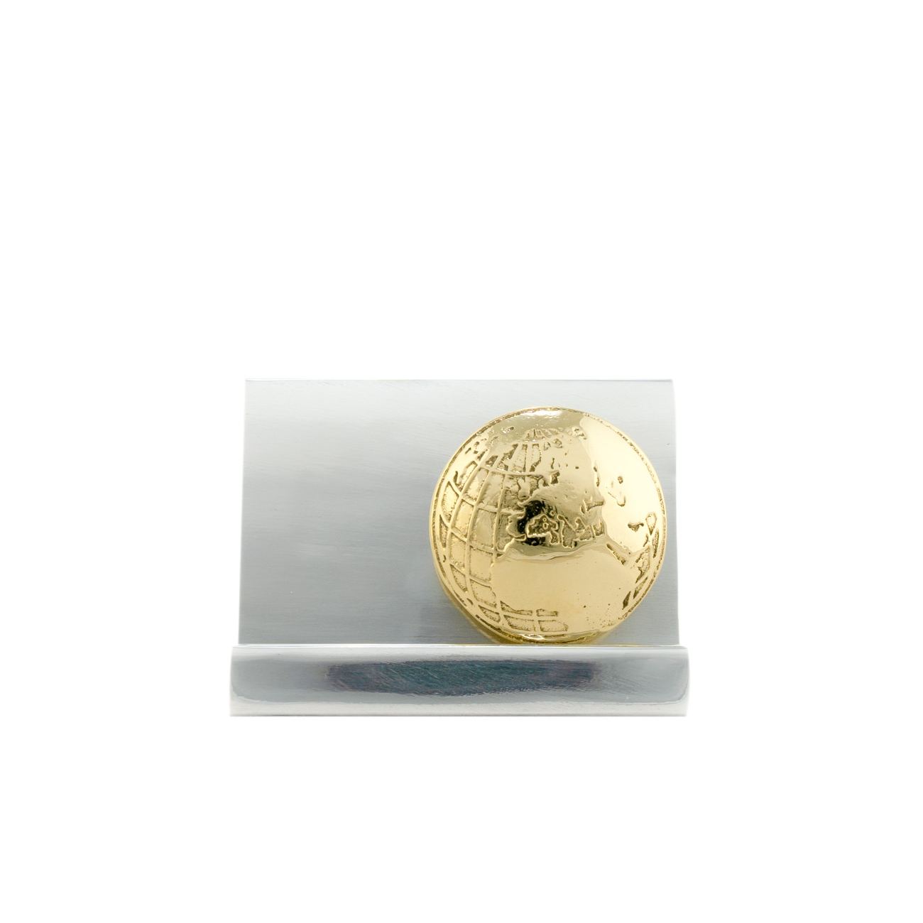 Globe Design Desk Accessories Set of 2 Letter Opener, Business Card Holder. Handmade of